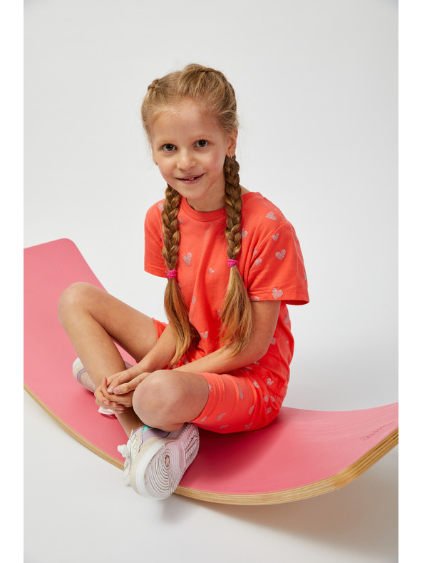 Sam 73 Koralna dekliška vzorčasta obleka SAM 73 Welo