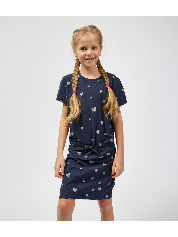 Sam 73 Temno modra dekliška vzorčasta obleka SAM 73 Welo