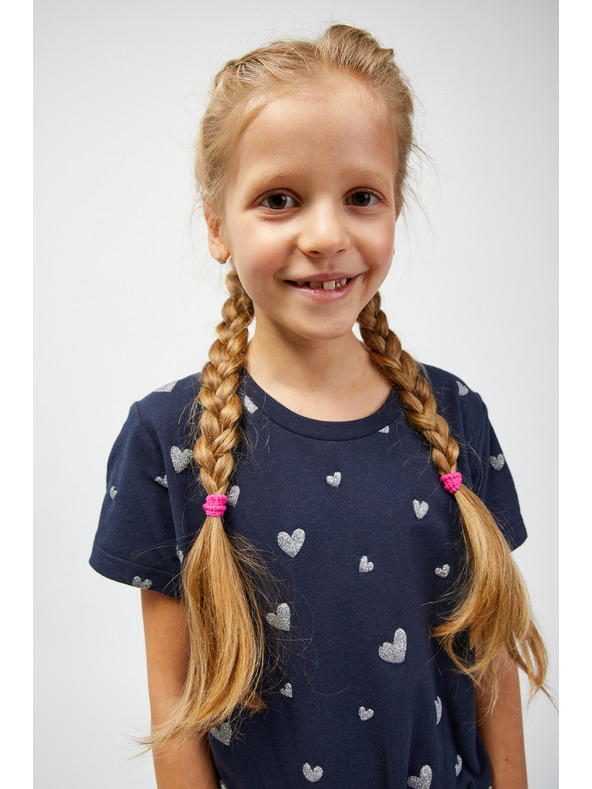 Sam 73 Temno modra dekliška vzorčasta obleka SAM 73 Welo