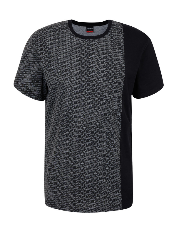 Sam 73 Črna moška vzorčasta majica SAM 73 Paul