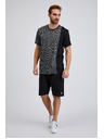 Sam 73 Črna moška vzorčasta majica SAM 73 Paul