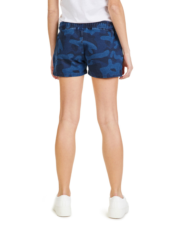 Sam 73 Temno modre ženske kratke hlače z vzorcem SAM 73 Tamara