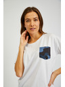 Sam 73 Bela ženska majica z žepom SAM 73 Marie