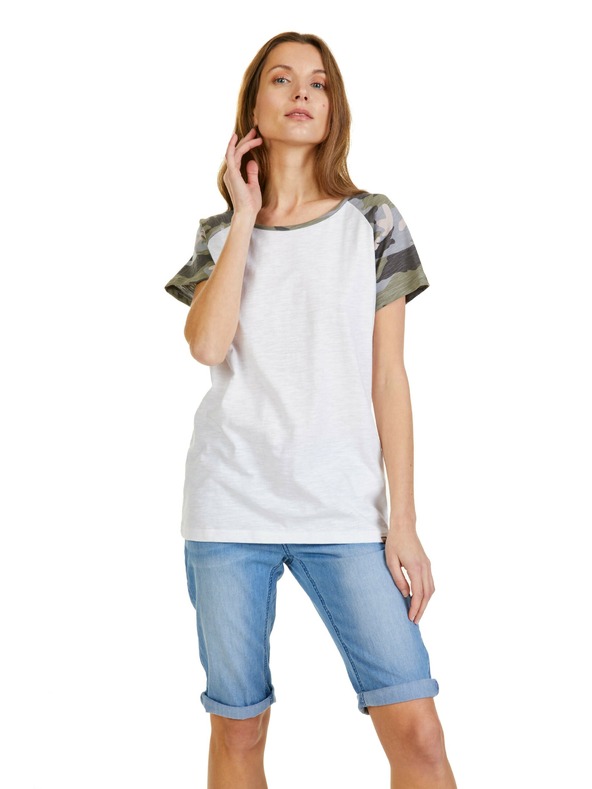 Sam 73 Bela ženska vzorčasta majica SAM 73 Rose