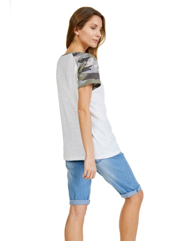 Sam 73 Bela ženska vzorčasta majica SAM 73 Rose