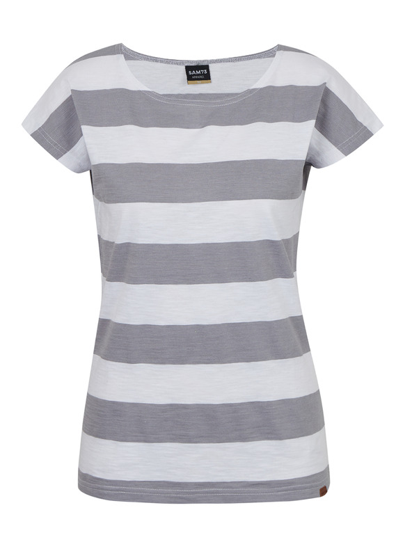 Sam 73 Belo-siva črtasta ženska majica SAM 73 Elspeth