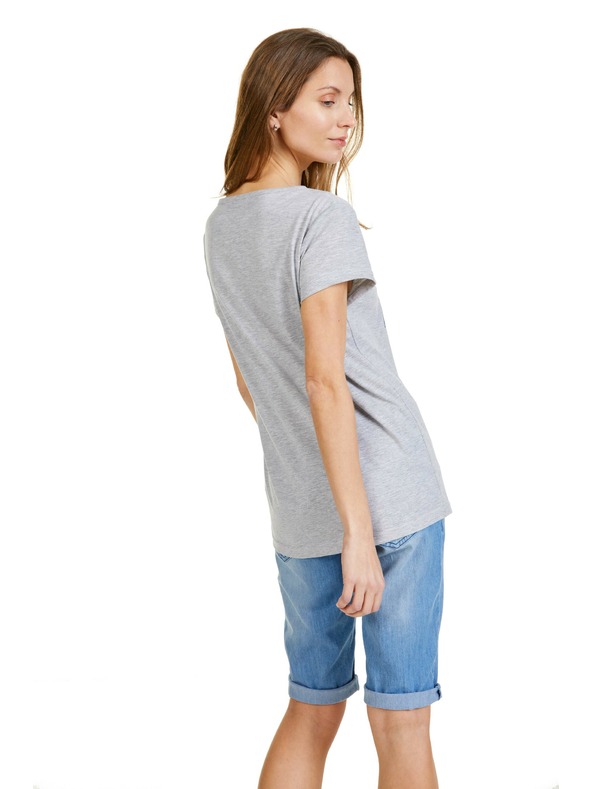 Sam 73 Siva ženska majica s potiskom SAM 73 Ilda