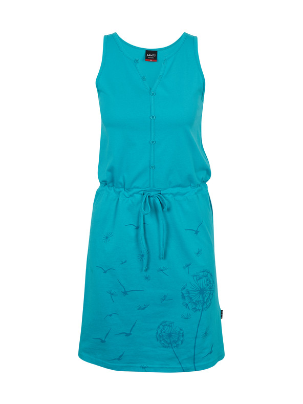 Sam 73 Zelena ženska kratka vzorčasta obleka SAM 73 Blanche