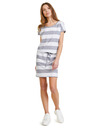 Sam 73 Bela in siva kratka črtasta ženska obleka SAM 73 Matilda