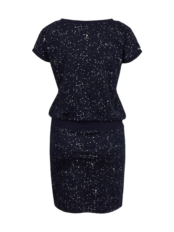 Sam 73 Temno modra ženska vzorčasta obleka SAM 73 Nika