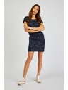 Sam 73 Temno modra ženska vzorčasta obleka SAM 73 Nika