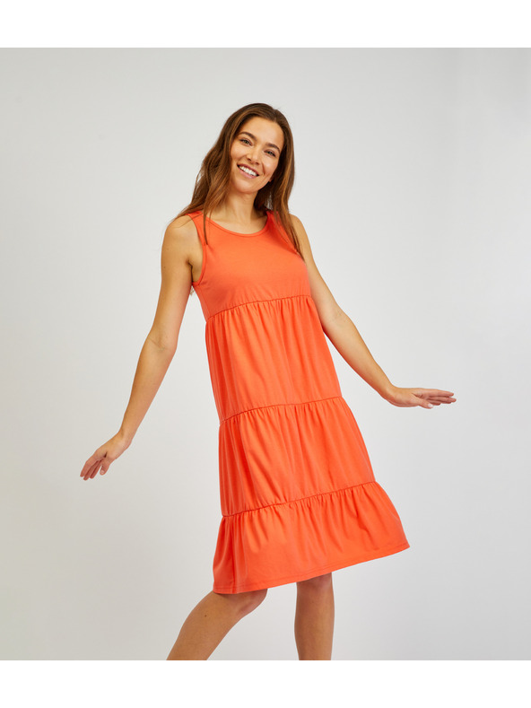 Sam 73 Oranžna ženska poletna obleka z volanom SAM 73 Chantal