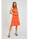 Sam 73 Oranžna ženska poletna obleka z volanom SAM 73 Chantal