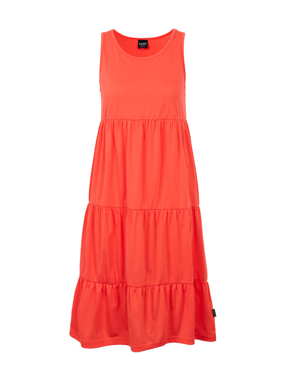 Sam 73 Oranžna ženska poletna obleka z volanom SAM 73 Chantal