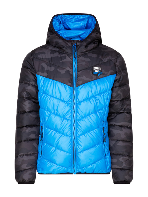 Sam 73 Črno-modra fantovska prešita jakna s kapuco SAM 73 Jerry