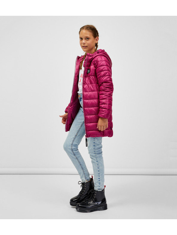 Sam 73 Temno roza dekliški prešiti plašč s kapuco SAM 73 Nadine