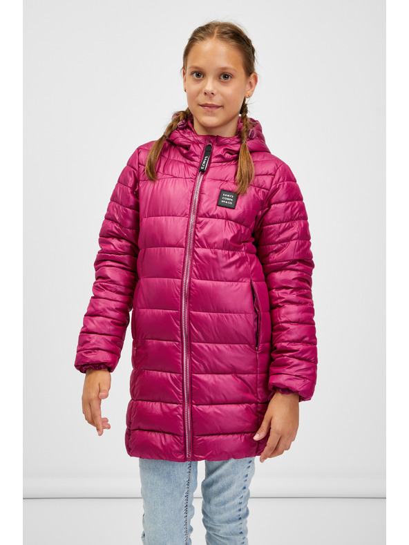 Sam 73 Temno roza dekliški prešiti plašč s kapuco SAM 73 Nadine