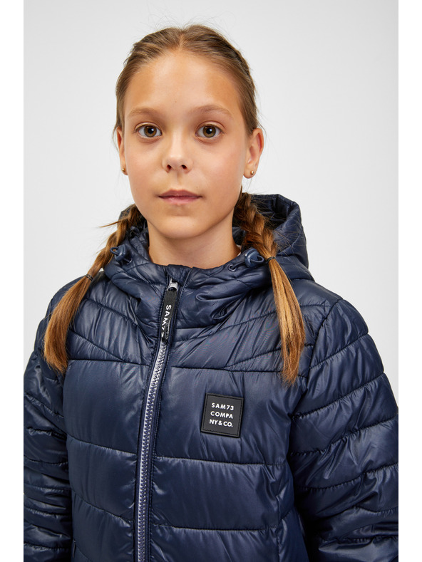 Sam 73 Temno modri otroški prešiti plašč s kapuco SAM 73 Nadine