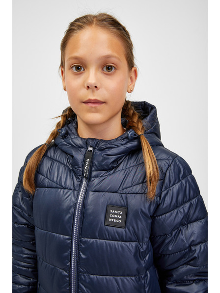 Sam 73 Temno modri otroški prešiti plašč s kapuco SAM 73 Nadine