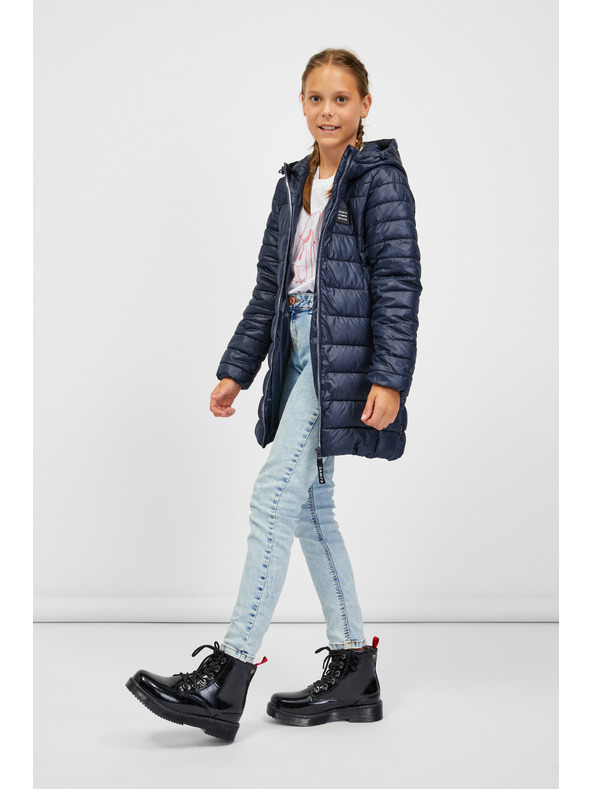 Sam 73 Temno modri otroški prešiti plašč s kapuco SAM 73 Nadine