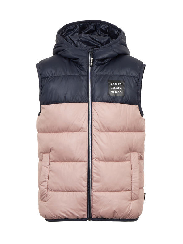 Sam 73 Modro-rožnati dekliški prešiti telovnik s kapuco SAM 73 Jifunza