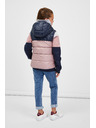 Sam 73 Modro-rožnati dekliški prešiti telovnik s kapuco SAM 73 Jifunza