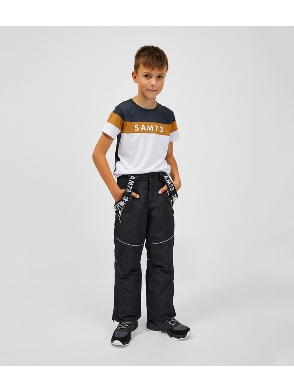 Sam 73 Črne otroške hlače z naramnicami SAM 73 Casia