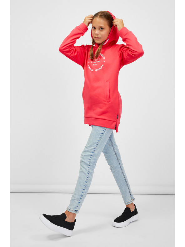 Sam 73 Temno roza dekliška podaljšana jopa s kapuco SAM 73 Sabina