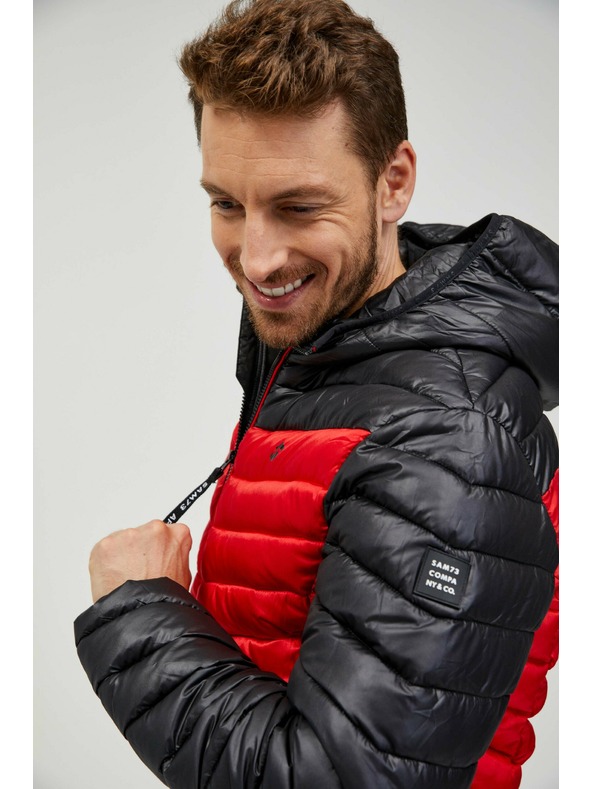 Sam 73 Črno-rdeča moška prešita jakna SAM 73 Ulrik