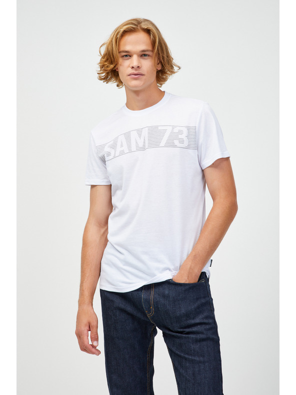 Sam 73 Bela moška majica z dolgimi rokavi SAM 73 Barry