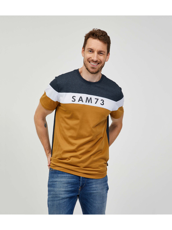 Sam 73 Sivo-rjava moška majica SAM 73 Kavix