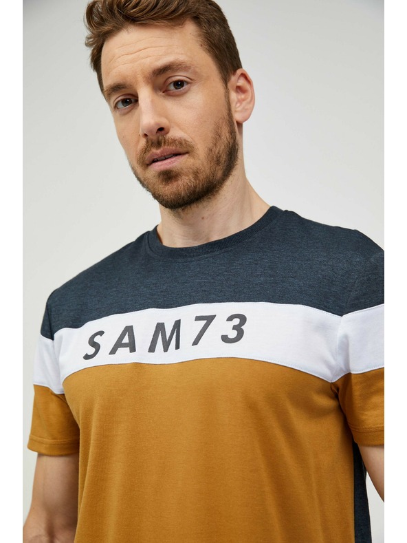 Sam 73 Sivo-rjava moška majica SAM 73 Kavix