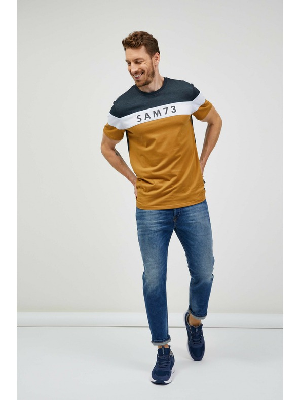 Sam 73 Sivo-rjava moška majica SAM 73 Kavix