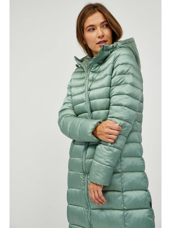 Sam 73 Svetlozelen prešivan ženski plašč s kapuco SAM 73 Kumi