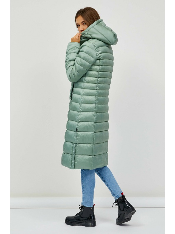 Sam 73 Svetlozelen prešivan ženski plašč s kapuco SAM 73 Kumi