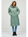 Sam 73 Svetlozelen prešivan ženski plašč s kapuco SAM 73 Kumi