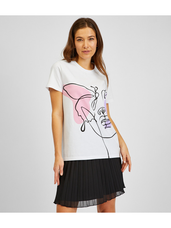 Sam 73 Bela ženska majica s potiskom SAM73 Musca