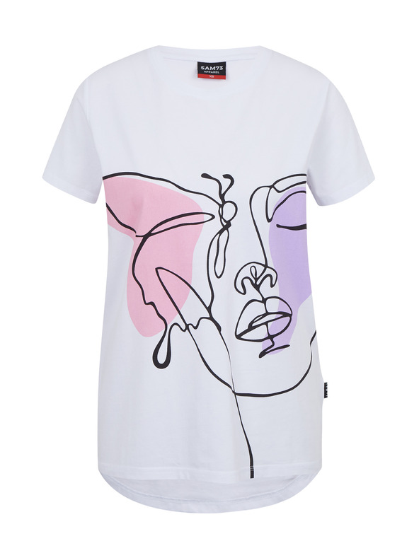 Sam 73 Bela ženska majica s potiskom SAM73 Musca