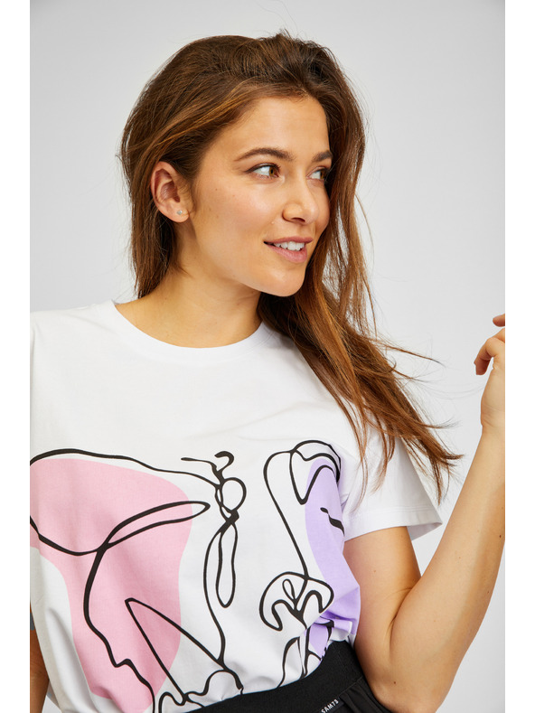 Sam 73 Bela ženska majica s potiskom SAM73 Musca