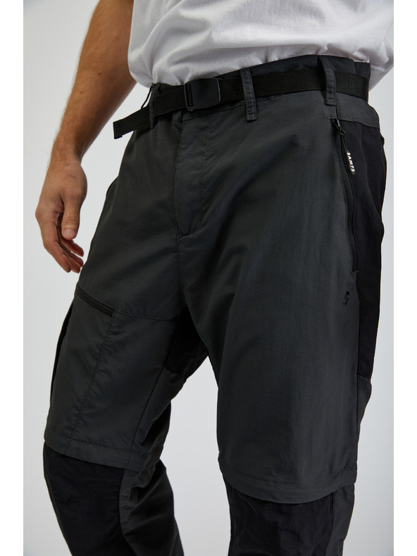Sam 73 Črno-sive moške hlače s snemljivimi hlačnicami SAM73 Walter