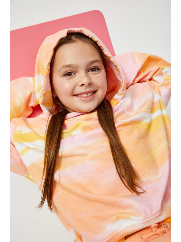 Sam 73 Roza in oranžna dekliška prevelika jopa s kapuco SAM73 Jade