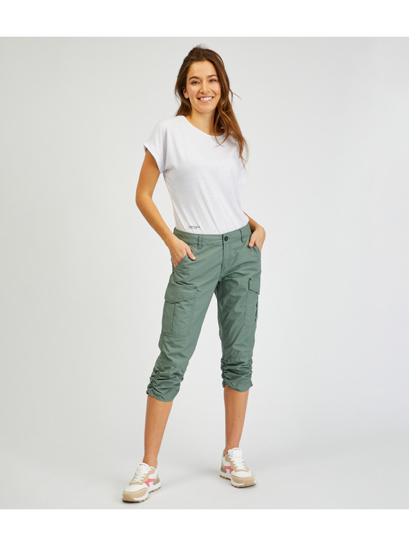 Sam 73 Zelene ženske tričetrtinske hlače SAM73 Fornax