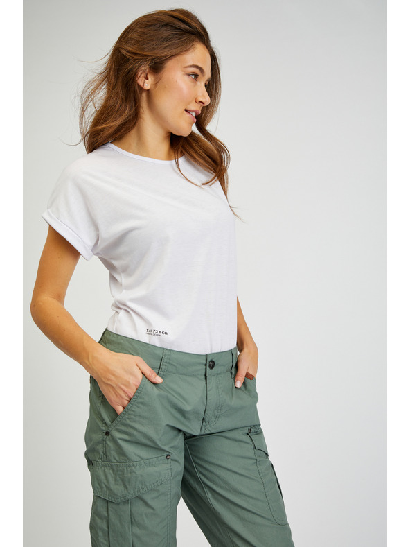 Sam 73 Zelene ženske tričetrtinske hlače SAM73 Fornax