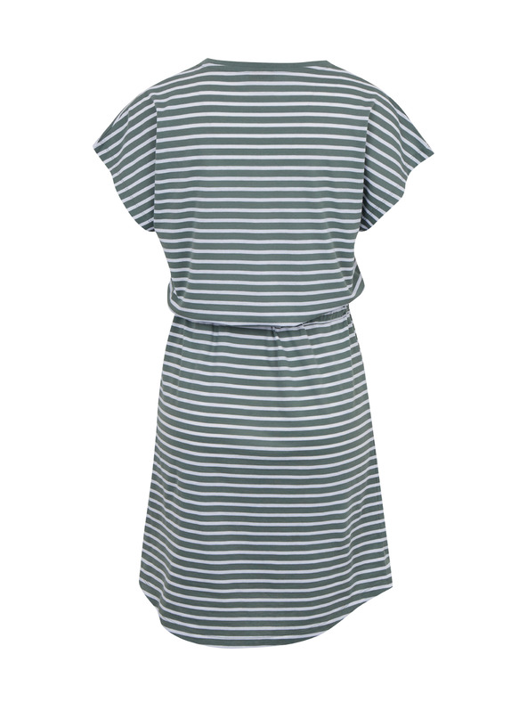 Sam 73 Bela in zelena črtasta ženska obleka s kravato SAM73 Sagitta