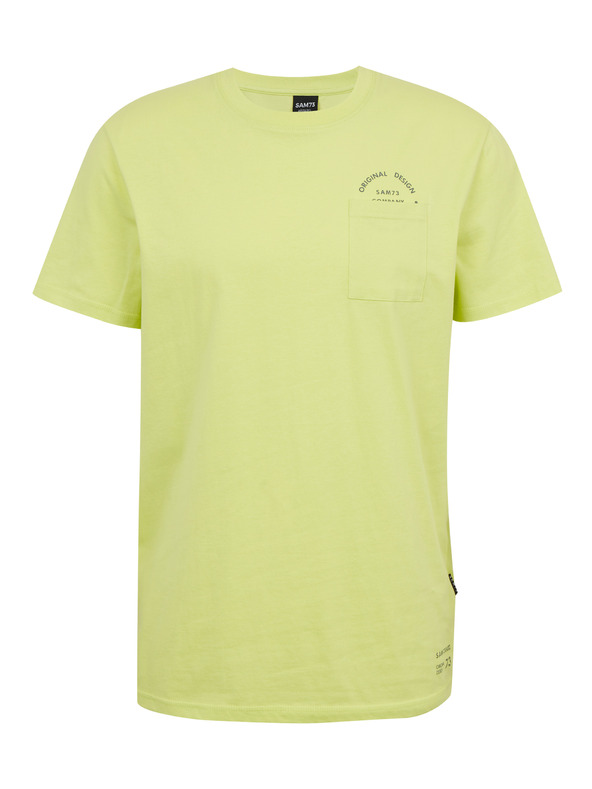 Sam 73 Rumena moška bombažna majica z žepom SAM73 Fenaklid