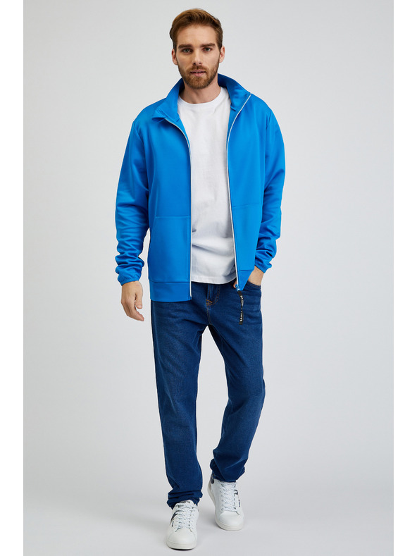 Sam 73 Modra moška majica z zadrgo SAM73 Stephen