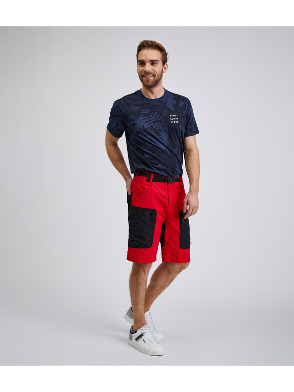 Sam 73 Črne in rdeče moške kratke hlače SAM73 Andalusit