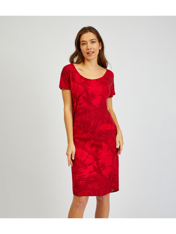 Sam 73 Rdeča ženska vzorčasta obleka SAM73 Corvus