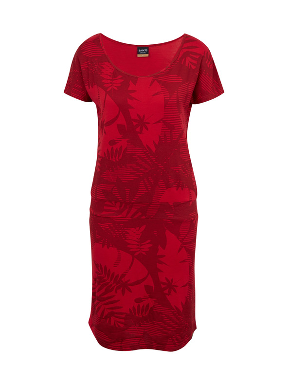 Sam 73 Rdeča ženska vzorčasta obleka SAM73 Corvus