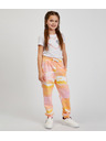 Sam 73 Roza in oranžne dekliške hlače z vzorcem SAM73 Jargon